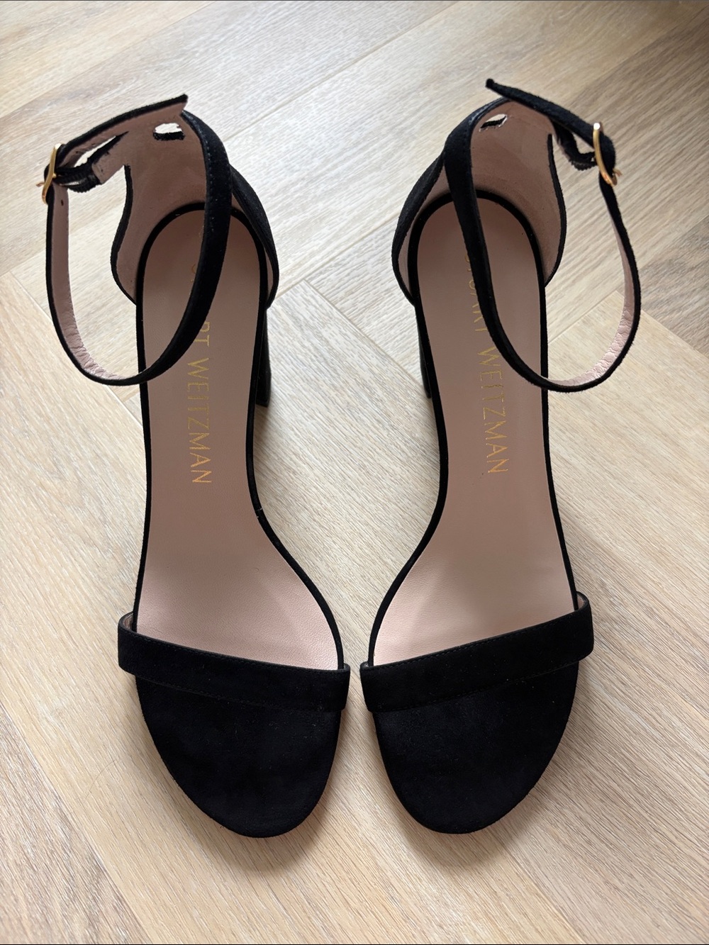 Stuart Weitzman “Nearly Nude” Suede Heels